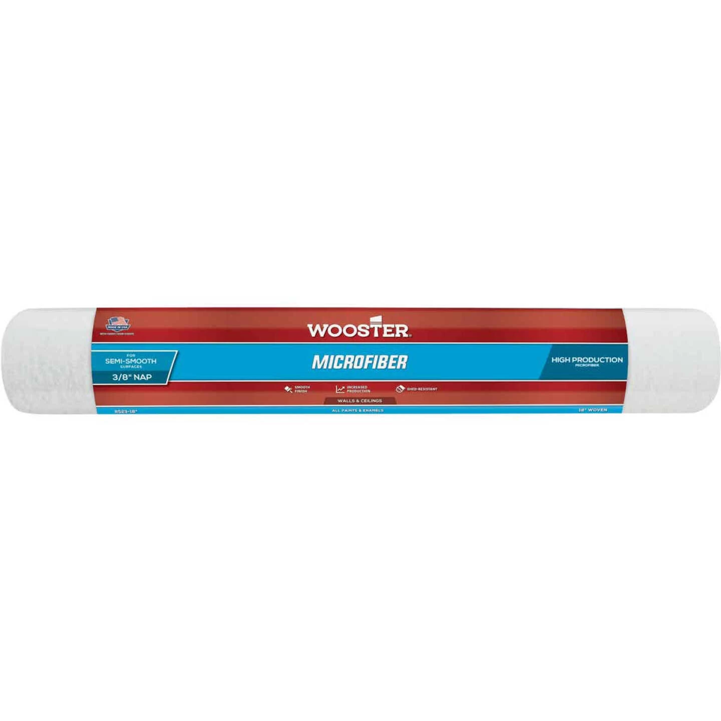 Wooster 18 In. X 3/8 In. Microfiber Roller Cover 3 Wooster 18 In. X 3/8 In. Microfiber Roller Cover
