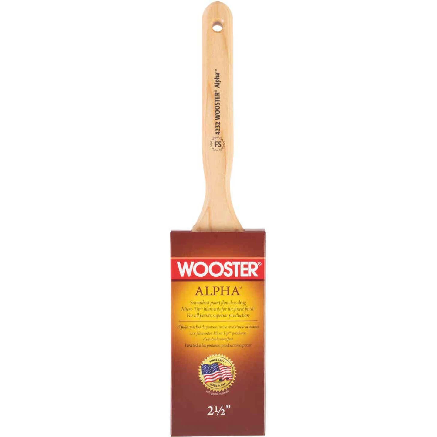 Wooster Alpha 2-1/2 In. Flat Paint Brush 3 Wooster Alpha 2-1/2 In. Flat Paint Brush