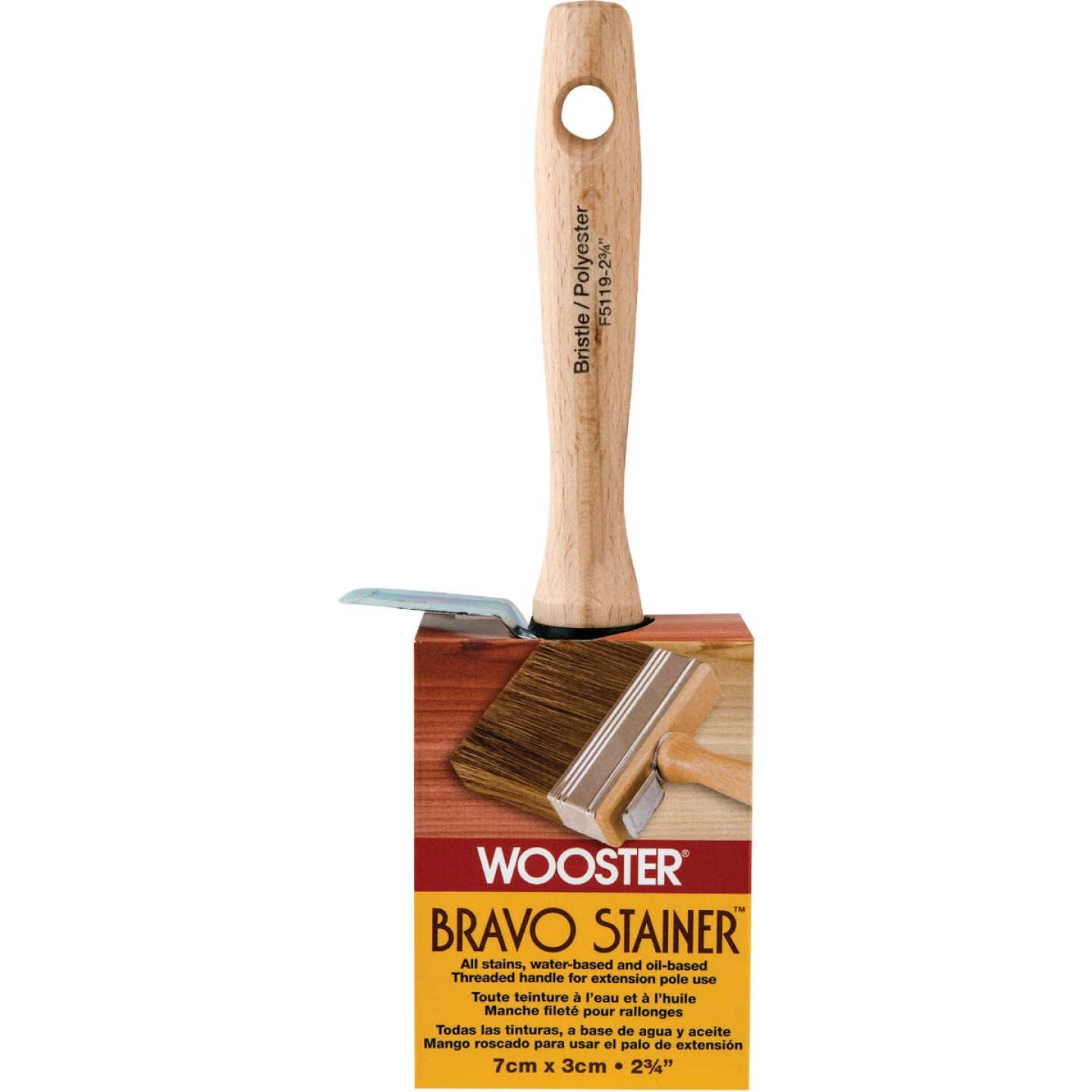Wooster Bravo Stainer 2-3/4 In. Bristle Brush 3 Wooster Bravo Stainer 2-3/4 In. Bristle Brush